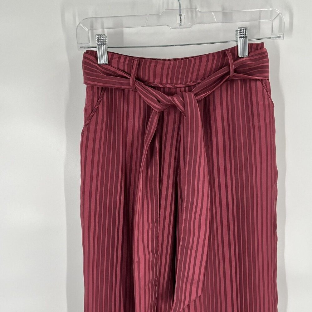 Tularosa Wide Leg Striped Lace Details Belt Sz XS High Rise - Picture 5 of 9